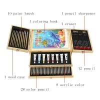 School Kids Box Watercolor Pencil 82 Pieces Drawing Art Supplies Set for Children