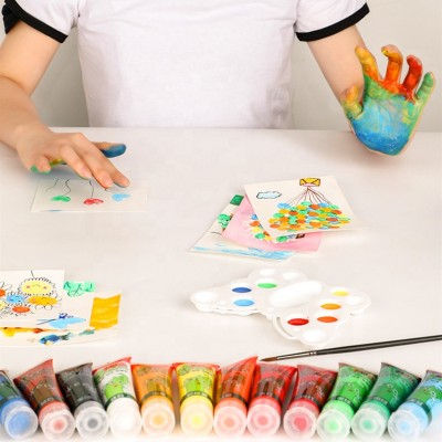 colors brush painting kits washable handle finger paint set for children drawing