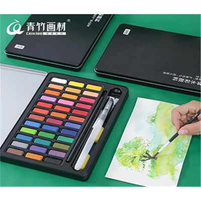 Wholesale water based Chinjoo  Mini solid watercolor  cakes set